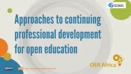 Title card for approaches to CPD for open education